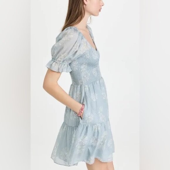 Madewell Dresses Madewell Silk Lucie Smocked Mini Dress In Moody Blooms - Picture 3 of 13